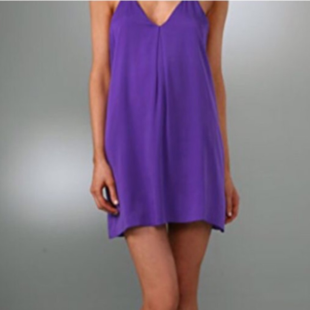 Alice & Olivia Fierra Silk Slip Dress in Royal Purple